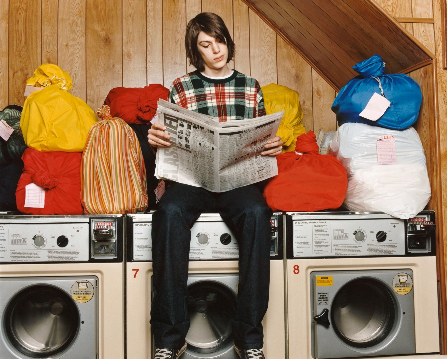 Neatly folded clean laundry